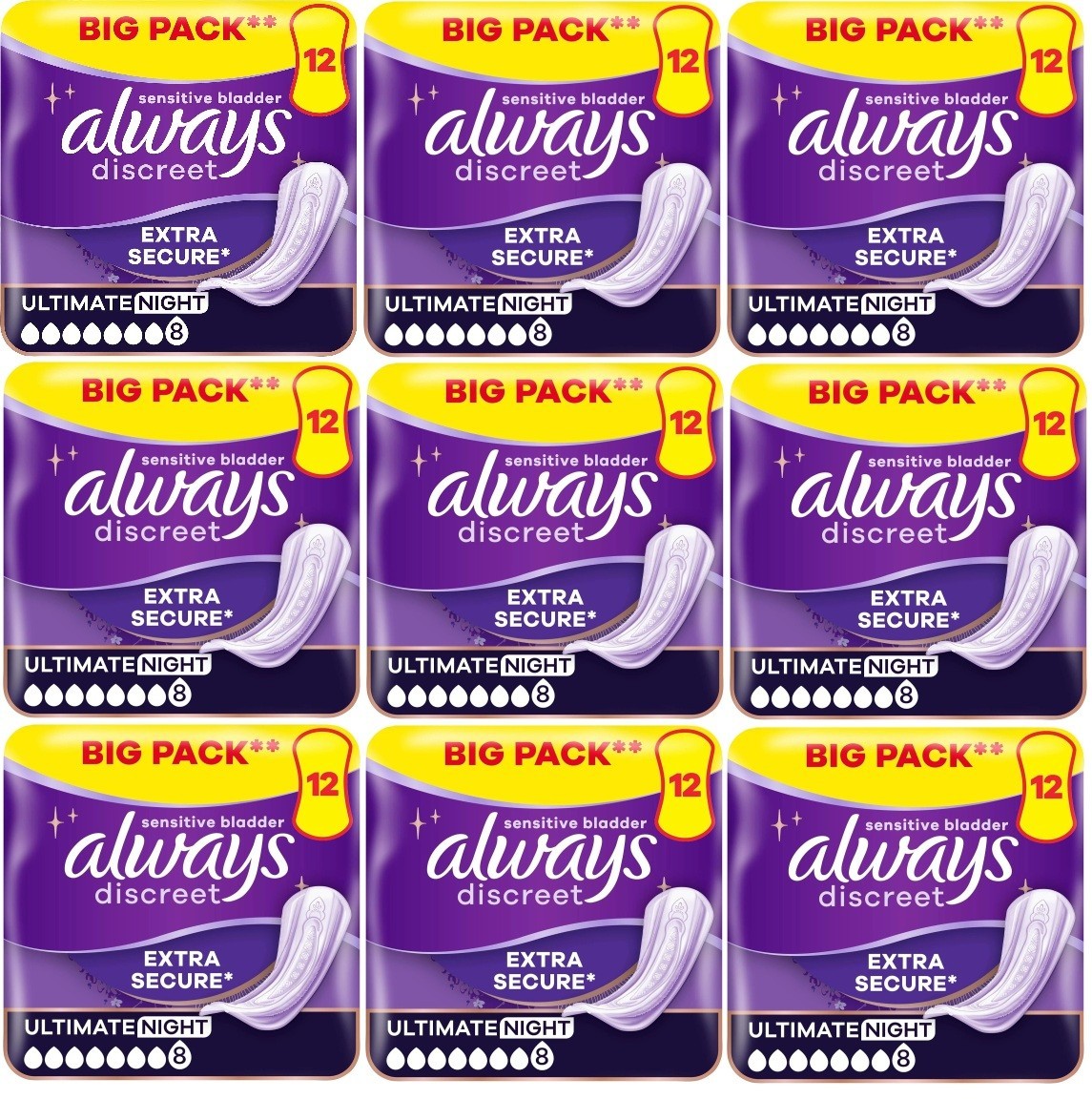 Always Discreet Incontinence Pads Ultimate Night 12CT - Image 6