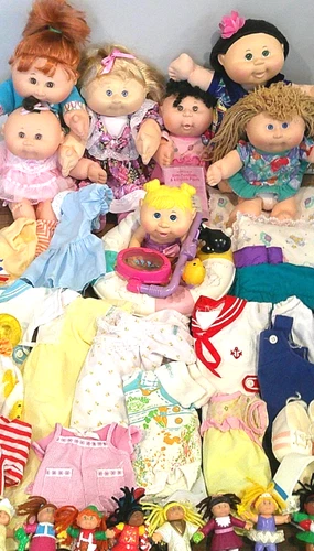 Adorable Lot of Cabbage Patch Kids Baby Dolls & Mostly Vintage CPK Clothing, OAA