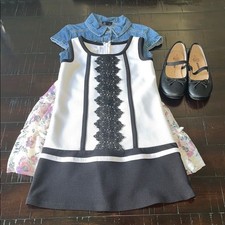 Girls 7, 7/8 dress bundle preppy nautical cowgirl denim dresses