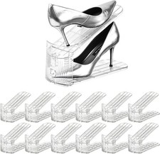 Shoe Slots Organizer 12Pack Clear Shoe Stackers a Pair of Shoes Adjustable Shoe