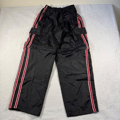 MTA PRO Track Pants Mens Small Black Zip Off Convertible Cargo Racing Stripe