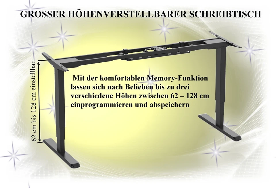 PRIMUS XL elektr. höhenverstellbaren Schreibtisch Nussbaum/Schwarz (220x100 cm). - Bild 2 von 4