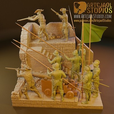 Los Tercios Españoles - Diorama 1:16 3D Printed Resin Model Kit