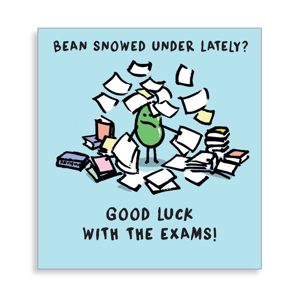 Exam Good Luck Card Exams Bean Snowed Under