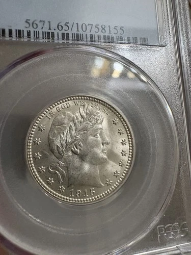 1915-D BARBER QUARTER PCGS MS65 PQ!!