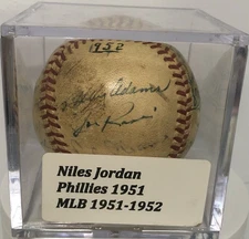 1952 CINCINNATI REDS TAAM SIGNED BALL,TED KLUSZEWSKI GILES SPALDING NILES JORDA*