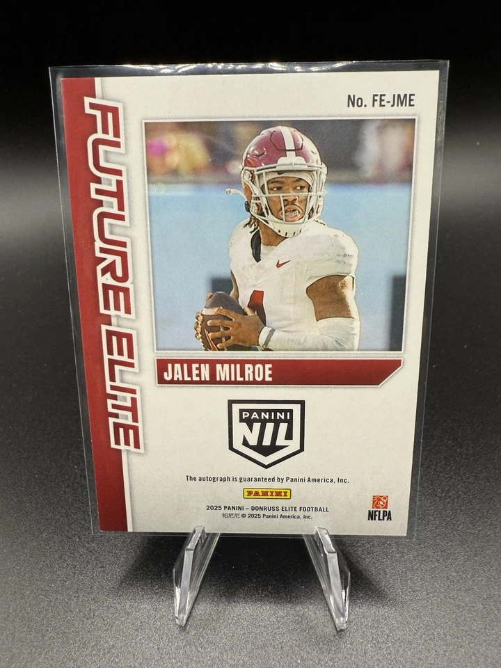 2025 JALEN MILROE Donruss Elite Future Elite NIL с автографом /149 Alabama / Seahawks RC - Изображение 2 из 2