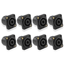 MEIRIYFA 4 Pole Speakon Panel Mount Socket Connector,4 Pin Audio black