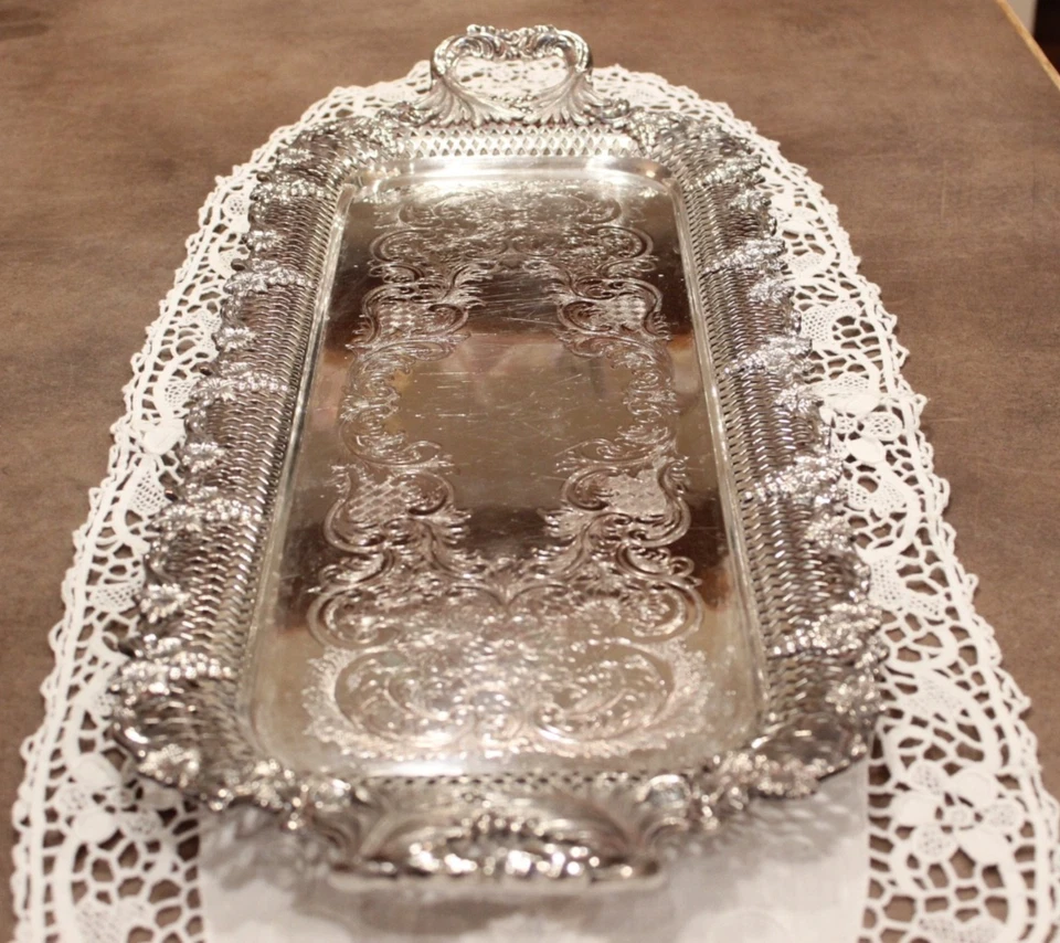 ¡Gran Scott! Bandeja de galería plateada de colección - Reproducción Sheffield en cobre Foto 3 de 4