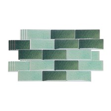5Pcs 9.4"x4.7" Green Marble Backsplash Adhesive Films