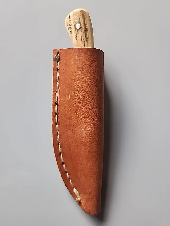 HANDMADE MINI HUNTING KNIFE 2 INCH BLADE WITH LEATHER SHEATH B7 - Image 3 of 4