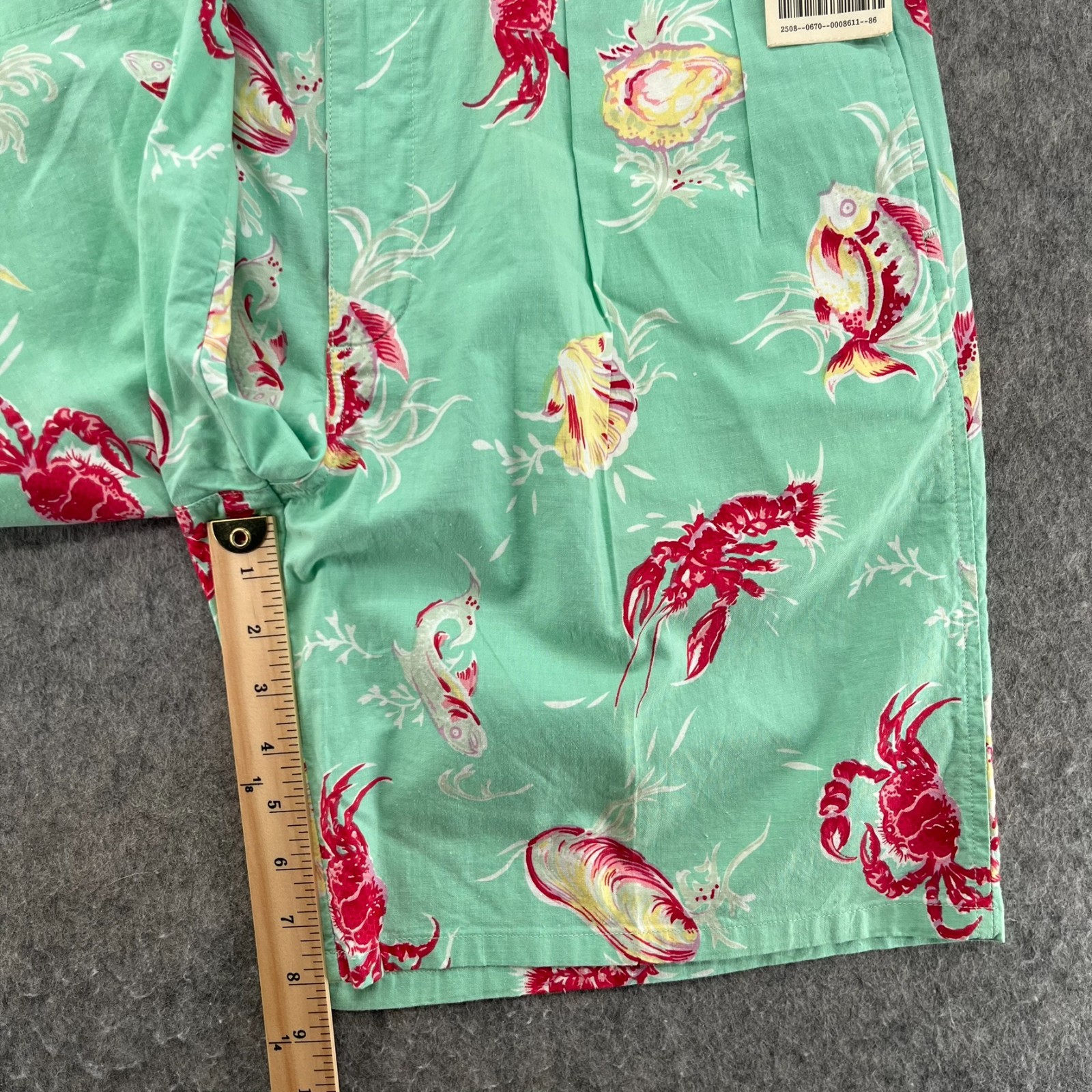 Vintage Polo Ralph Lauren Shorts Mens 34 Green Lobster Koi Nautical Rare NEW image 8
