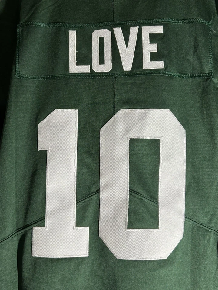 Camiseta deportiva para hombre Jordan Love #10 Green Bay Packers onField cosida verde Foto 4 de 4