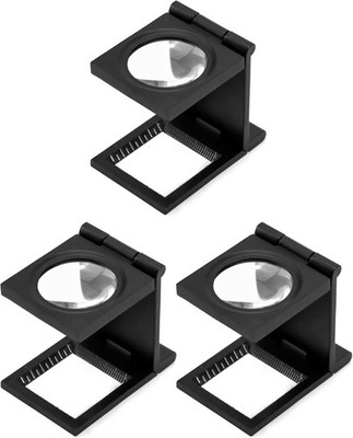 QWORK  3 Stück Mini Klapplupe 10X Bildschirmlupe Metall Fadenzähler für Nähen