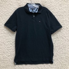 Tommy Hilfiger Polo Shirt Medium Adult Blue Classic Fit Short Sleeve Golf Mens M
