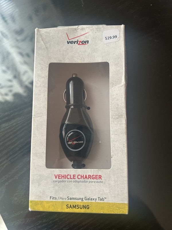 Verizon Vehicle Charger Fits Samsung Galaxy Tab New In Box