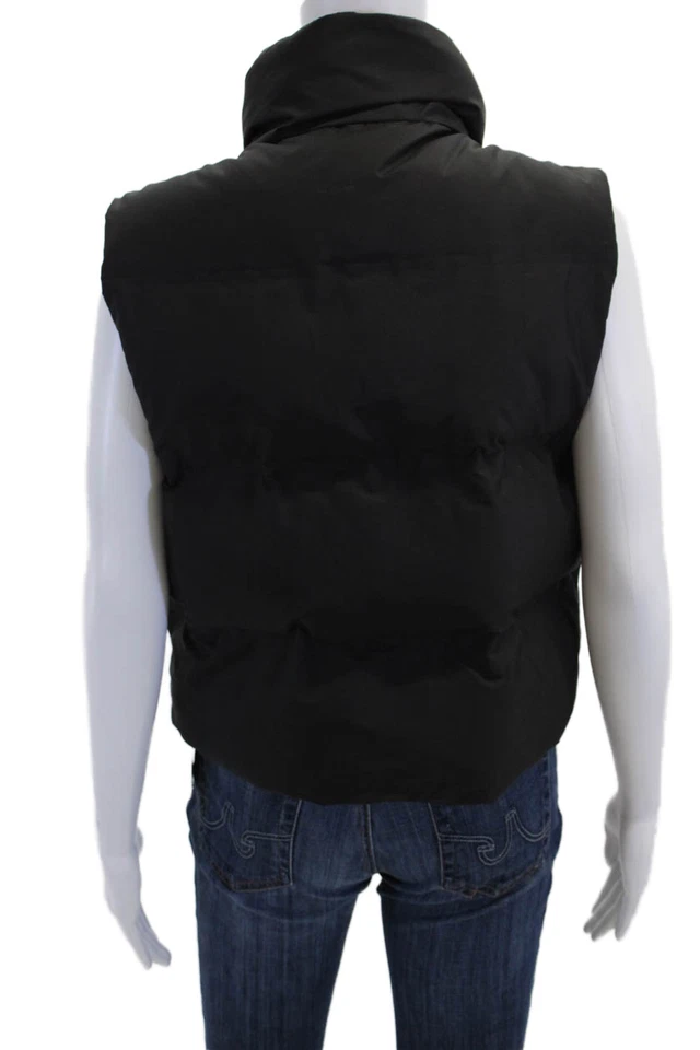 Chaqueta Chaleco Zara Mujer Cremallera Completa Sin Mangas Puffer Negra Talla Extra Pequeña Foto 3 de 4