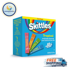 Skittles Zero Sugar Tropical Powdered Drink Mix Variety Pack, 60 pk. FREE SHIP