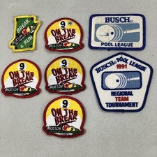 Lot of 7 Busch Molson Beer Pool League Patch Collection VTG Variety