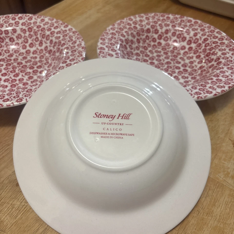Calico Red Stoney Hill Up Country 3- Piece Place Setting Bowls Dinner Salad - Image 2 of 4