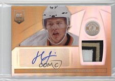 2013-14 Totally Certified Hampus Lindholm #247 Mirror Gold Auto Patch 3/5 Rookie