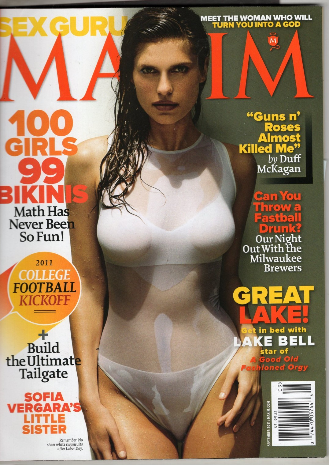 Maxim Magazine September 2011 Lake Bell Sandra Vergara Paul Rudd Guns N Roses