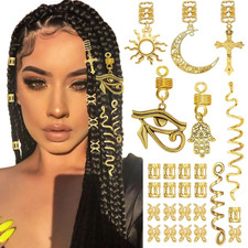27PCS Gold Hair Jewelry for Braids Loc Jewelry Cross Braid Clips Multi Style Loc