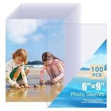 6x9 Photo Sleeves 100 ct Top Loading Clear Plastic inches, 6x9"
