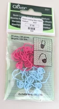 Clover Art. 3031 Quick Locking Stitch Markers Medium 20 Count Color Coded DS