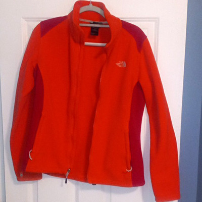 The North Face Women's Full Zip Colorblock Jacket Orange/Purple Size L