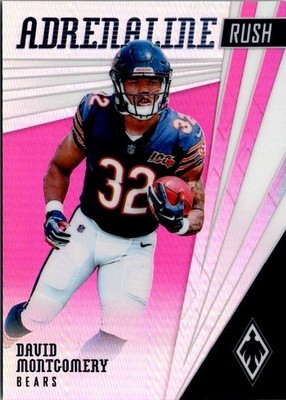 2019 Panini Phoenix #3 David Montgomery Adrenaline Rush Pink Rookie /199 Texans
