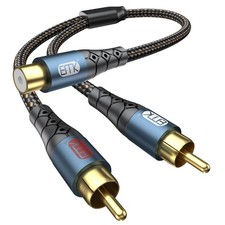 RCA Splitter 2 Male to Female Extension Cable Dual Shielding Gold Plated Nylo...