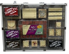 58-Piece Mini Stamps Pigment Ink Pad Set In Aluminum plastic Case READ