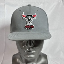 Chicago Bulls Hat/Cap 7 1/2 Windy City Hardwood Classics New Era 59Fifty Gray