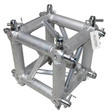 High Grade Aluminum F34 6-Way 12"x12" Cube Truss Corner Junction Block Silver