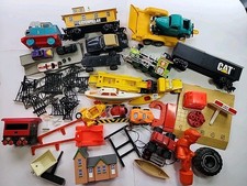 70s 80s - 56x Mixed Parts Repair Trains Cars Boats Tyco Slot Cars Remco Bigfoot