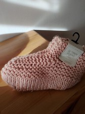 Primark Pink Knitted Slipper Socks Size 3-5 BNWT