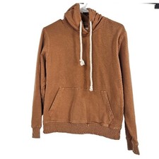 Pact Hoodie Sweatshirt Orange Cotton Pullover Drawstring Pocket Activewear Sz XS