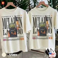 Lando Norris McLaren Tee, F1 Racing Graphic T-Shirt, Vintage Formula 1 Comfort