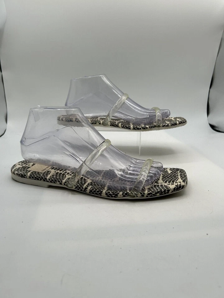 Dolce Vita Slide Sandal Women's Sz 10 Snakeskin Slip-On Clear Straps Open Toe - Image 2 of 4