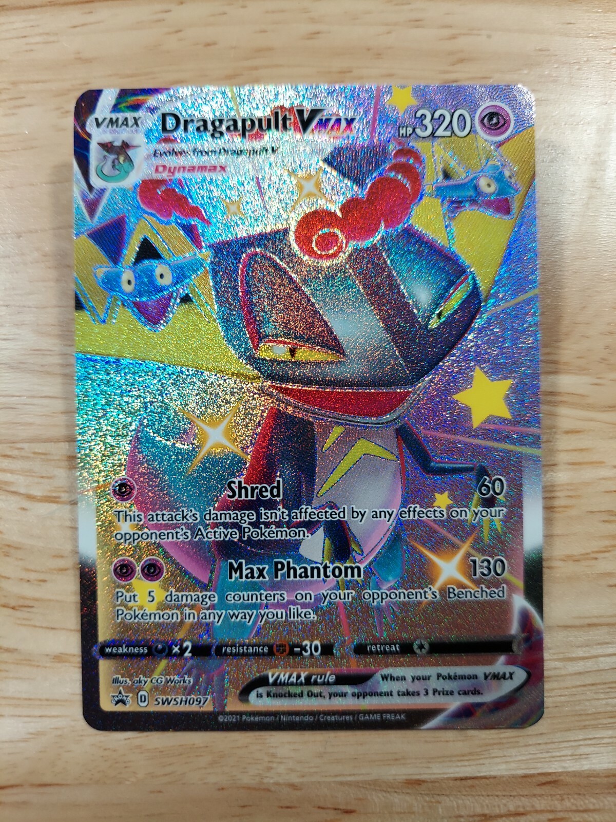 Dragapult Vmax SHINY SWSH097 NM Full Art Promo Rare Pokemon Card