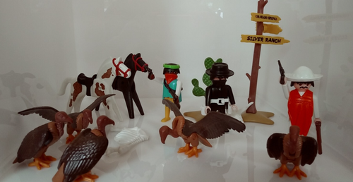 PLAYMOBIL VINTAGE WESTERN bandit hors la loi âne carabines set 3816 de