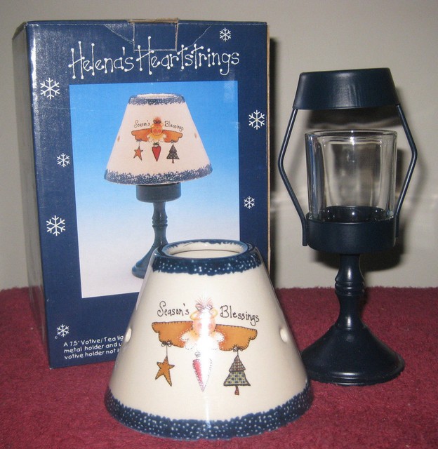 Vtg 7" Holiday Ceramic Tealight Votive Candle Holder Sweet Dreams Crazy