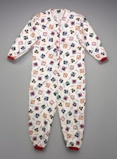 Vintage Disney Mickey Mouse Unlimited Women  s S White One Piece Sleepwear Pajama