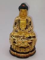 Gautama Buddha Resin GoldgläNzend 6,5 X 11,5 Cm Statue Figur Skulptur