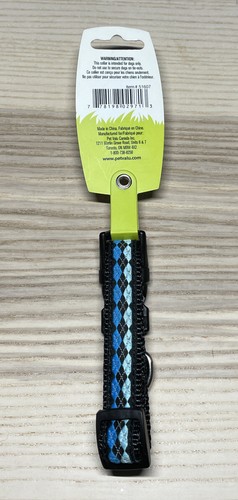 Cuello de cuello ajustable con clip de nailon de 7""-9"" XS pequeño multicolor azul - Imagen 3 de 3