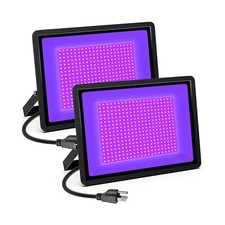 Black Lights 2 Pack 500W IP66 Waterproof Black Flood Light with Plug 16ft Ca...