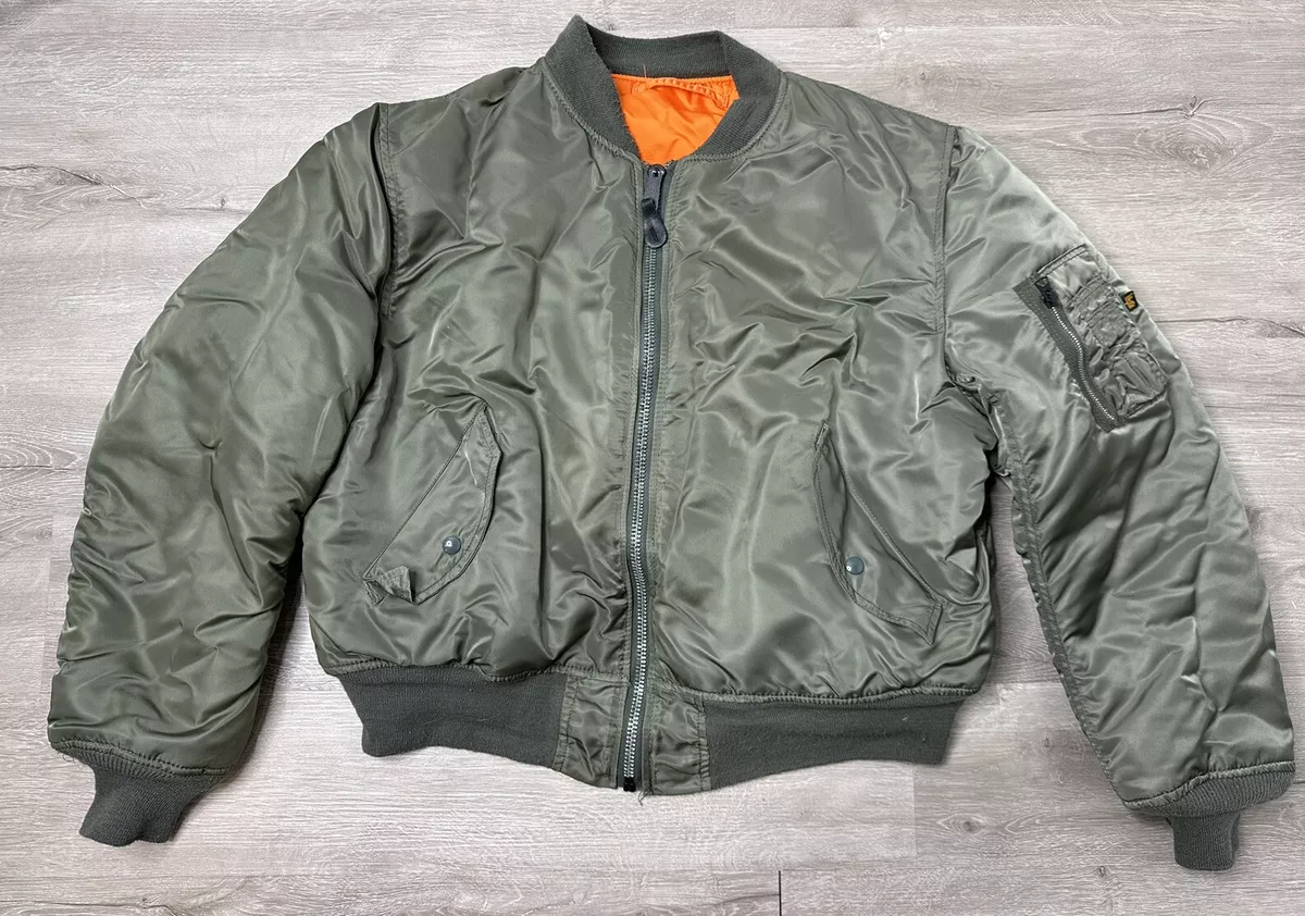 Mint Alpha Industries MA 1 Made in USA Vintage Men's Green Bomber Jacket  Size XL | eBay