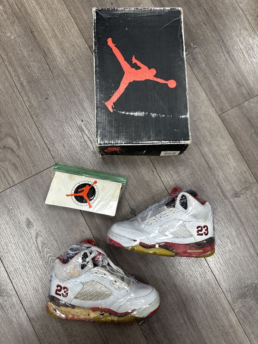 Nike Air Jordan 5 V 1990 Original Fire Red White 8423 Size Nike Air Jordan 5 V 1990 Original Fire Red White 8423 Size