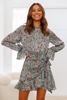 Here Comes the Sun Women's Biggest Crush Long Sleeve Floral Mini Dress |  Size S | eBay